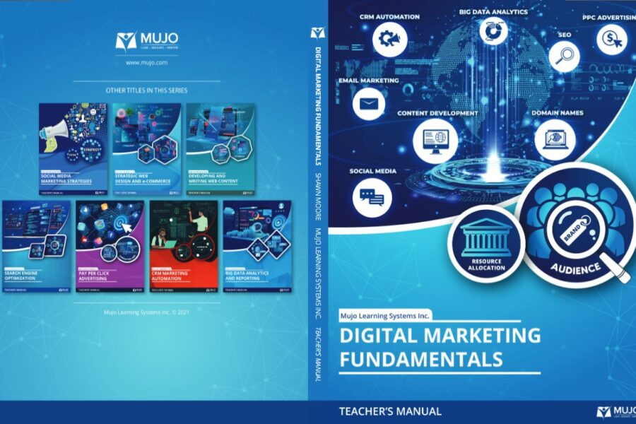 Front and back cover of Digital Marketing Fundamentals