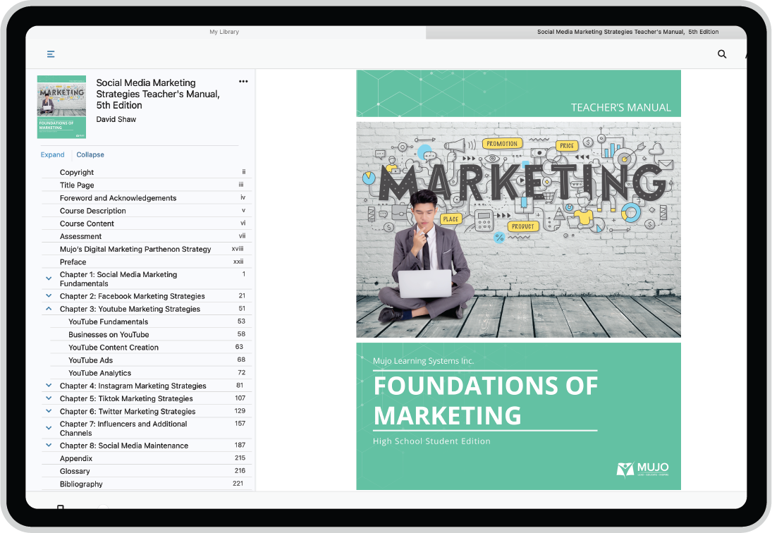 Foundations of Marketing Resource Cloud, Teacher e-Manual, and Courseware For High School