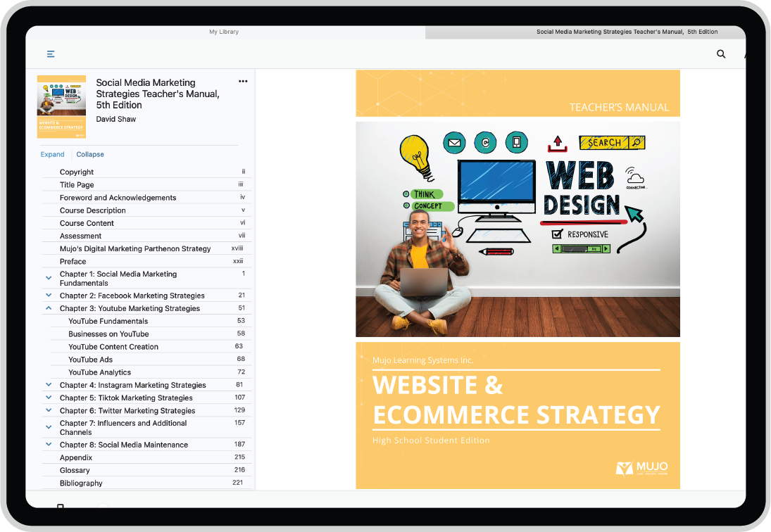 Website and e-Commerce Strategy Resource Cloud, Teacher e-Manual, and Courseware For High School