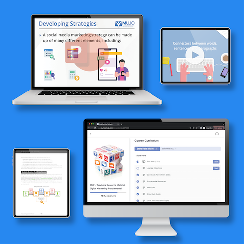 Social Media Marketing Resource Cloud, Teacher e-Manual, and Courseware For High School