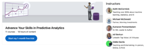 The landing page for the Advance Your Skills in Predictive Analytics path.