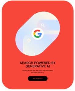 The landing page for SGE on Google Labs.