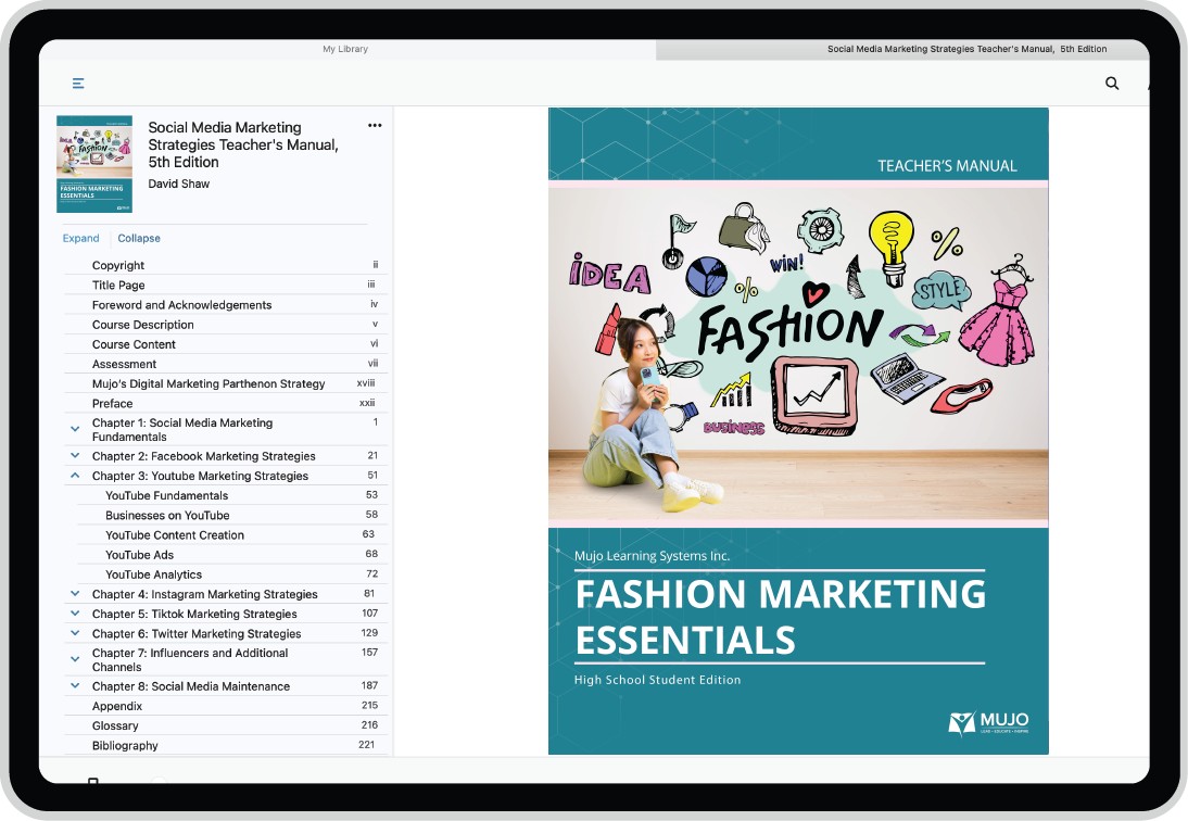 Fashion Marketing Essentials Resource Cloud, Teacher e-Manual, and Courseware For High School