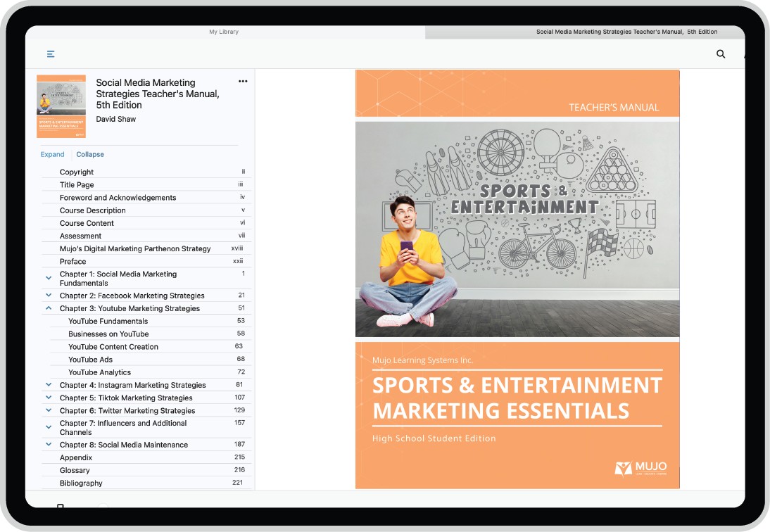 Sports and Entertainment Marketing Essentials Resource Cloud, Teacher e-Manual, and Courseware For High School