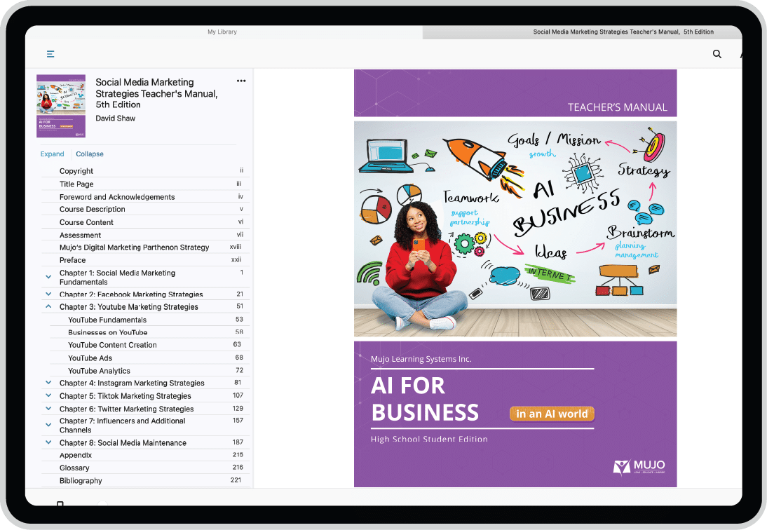 AI For Business Resource Cloud, Teacher e-Manual, and Courseware For High School
