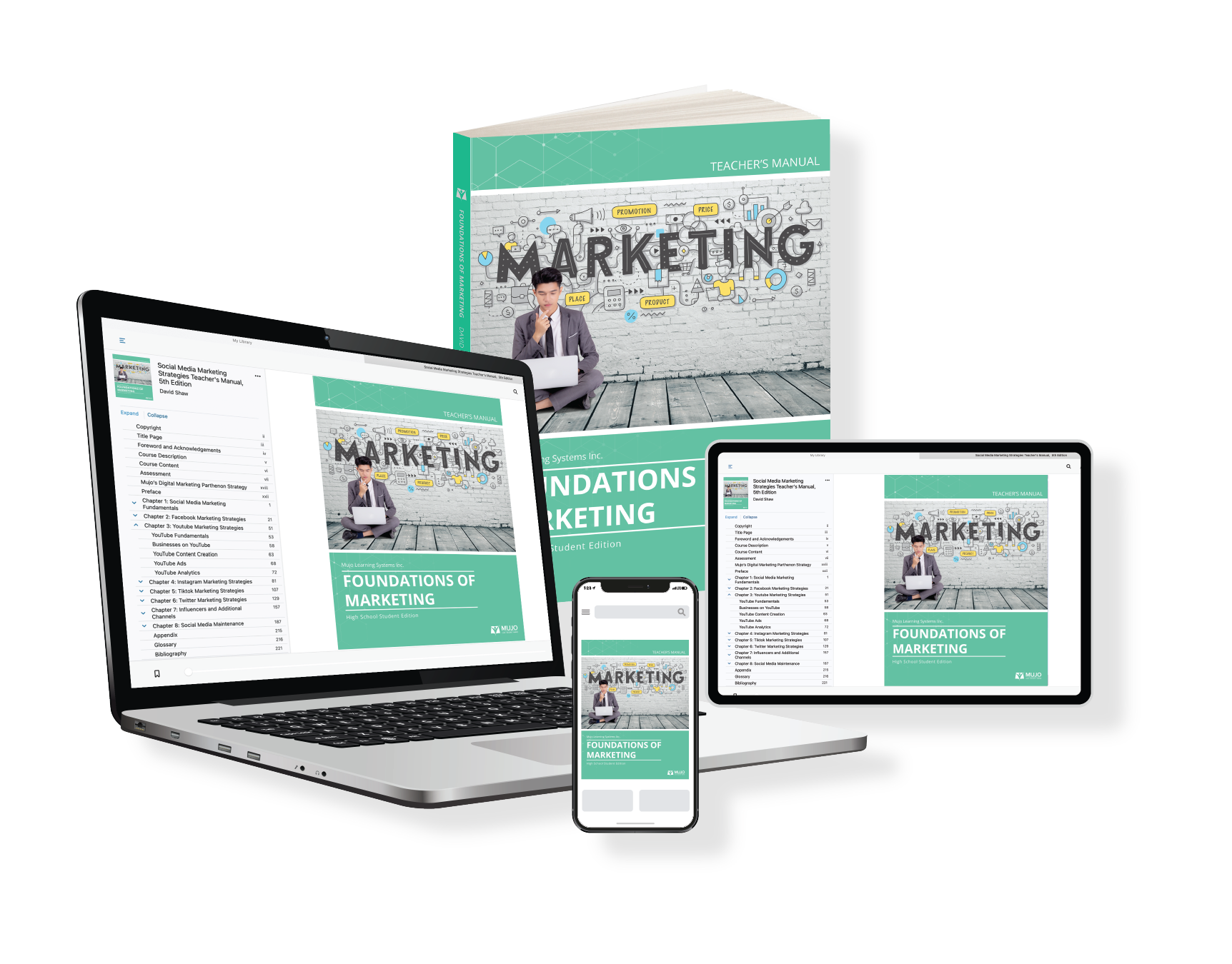 Florida Marketing Curriculum Approved By The Florida Department Of Eduction (Fdoe) 1 FOM TM MOCKUP COLLAGE. Florida Marketing Curriculum | Mujo Learning Systems