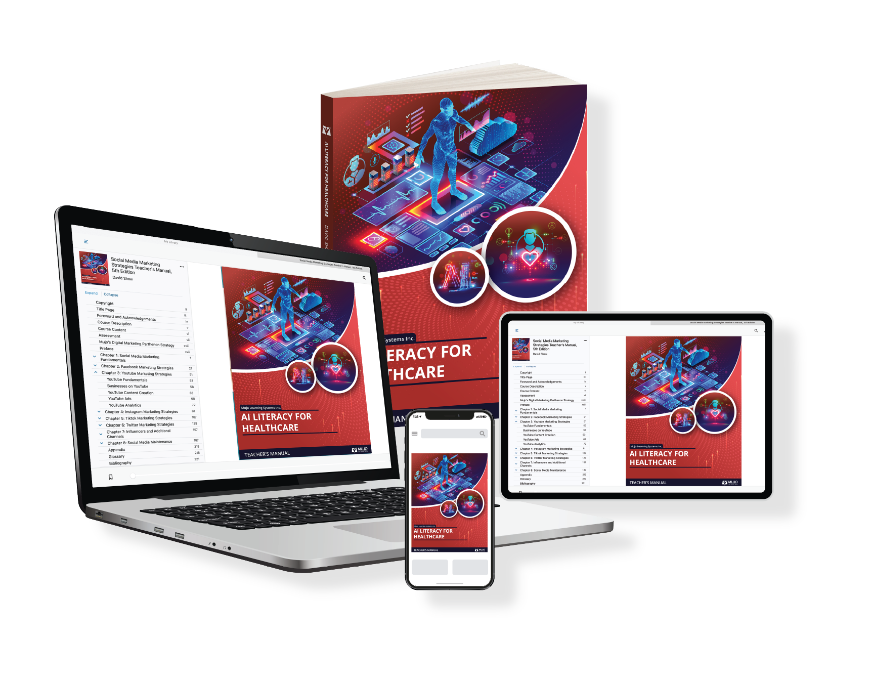 AI Literacy for Healthcare curriculum for higher education is accessible on all devices (phone, tablet, computer)